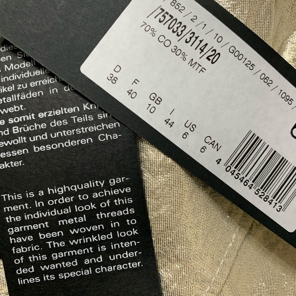 Gold Metallic Fly Front Trouser - Picture 8 of 8